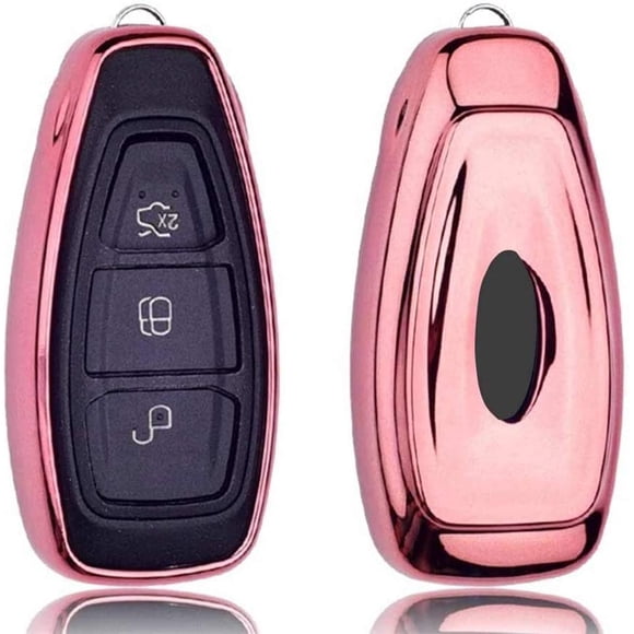 Dik Hong Chrome Finish TPU Car Key Protector Remote Smart Key Cover Fob Case Shell Accessories For Mondeo Focus3 MK3 ST