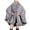 Gray, variant on Women Cape Faux Fur Collar Cloak Plush Edge Open Front Solid Color Large Size Loose Thickened Windproof Coldproof Warm Winter Long Coat Navy
