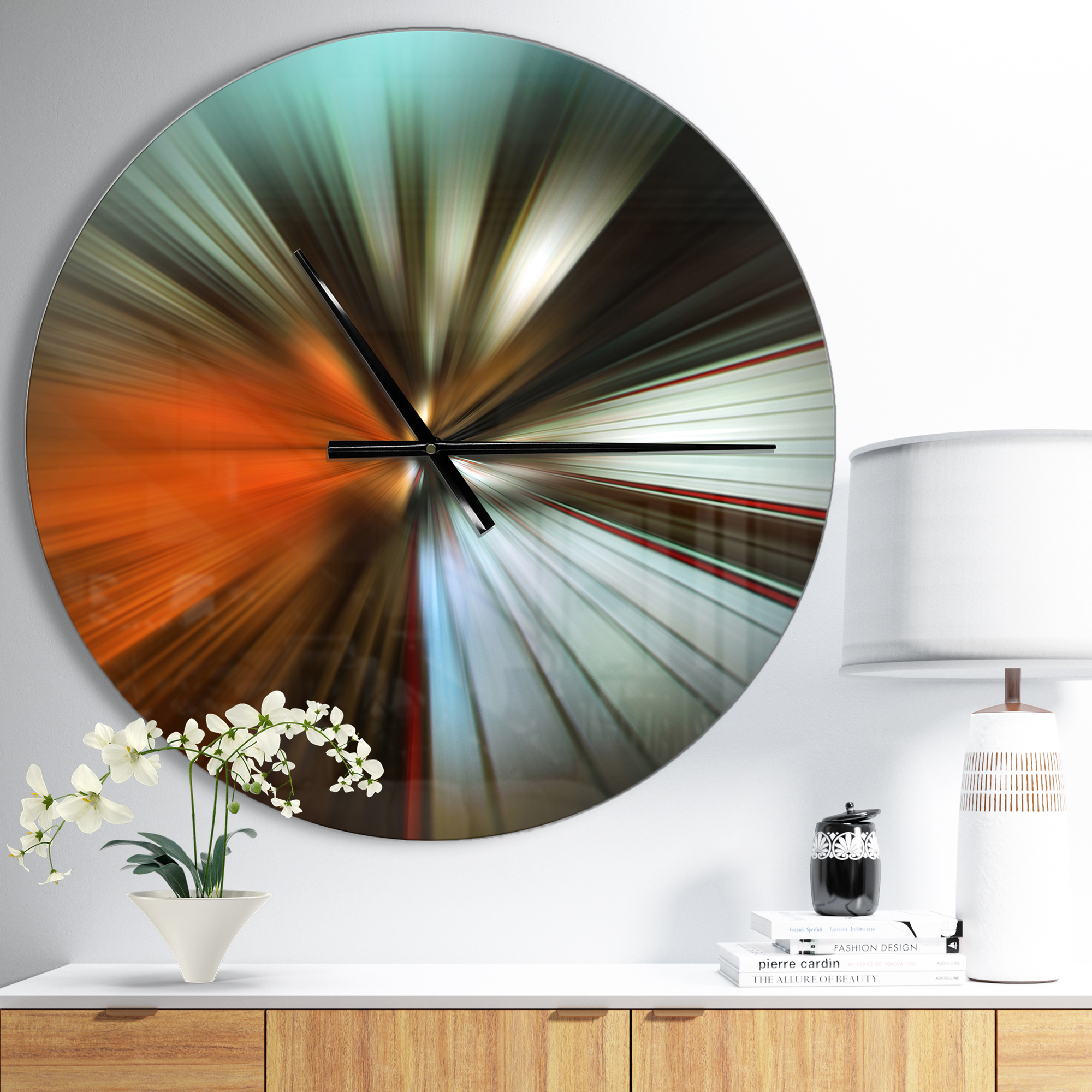 Designart 'Brown Focus Color' Metal Wall Clock