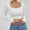 04# White, variant on WonderWiz Women's Long Sleeve Square Neck Crop Tops, Ribbed Knit Slim Fitted Casual Basic Y2K Crop Top Tee Blouse Retro Red XS