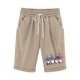 thumbnail image 2 of Puntoco Pantalones Cortos De Verano Mujer Moda 2024 Pantalones Cortos De Mujer Algodón Y Lino Estampado De Moda Cintura Elástica Pantalones De 5 Pulgadas Cordón Pantalones Cortos De 5 Pulgadas, 2 of 4