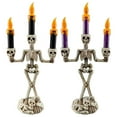 thumbnail image 6 of Skeleton Candle Lamp-Halloween Decorations-Halloween Skeleton Candelabra Decorations Led Light Up Candle Holder with Flashing Colored Theme for Home Tabletop, 6 of 6