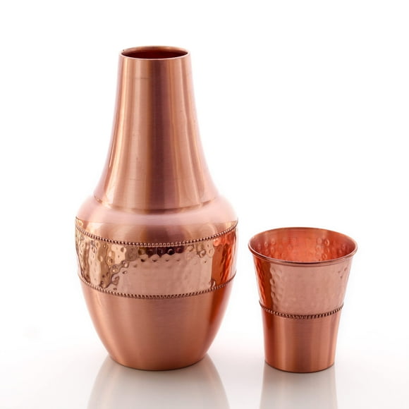 Botella Bedside Carafes 2activelife de cobre puro de 1,4 litros con vaso