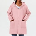 thumbnail image 6 of iHPH7 Travel Jacket Rain Jacket Women Waterproof Hooded Rain Jacket Women Womens Fall Clothing Softshell Jacket Trench Coat Women Windbreaker Jacket Women Pink XL, 6 of 6