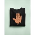 thumbnail image 3 of Astro Palmistry - Zodiac Hand Emoji Art Design Women's Sweatshirt, 3 of 4