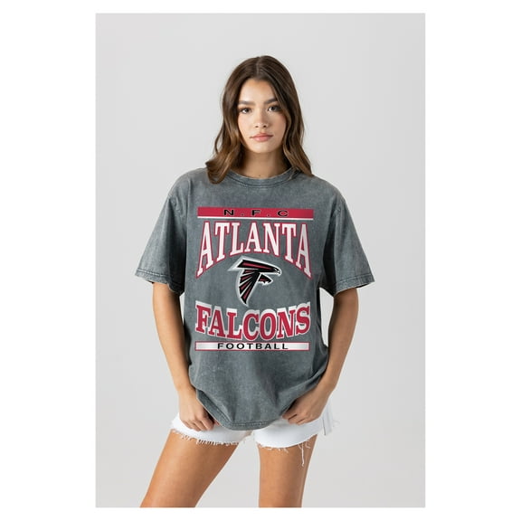 Women's Gameday Couture  Gray Atlanta Falcons Oversized Classic Grind Washed T-Shirt
