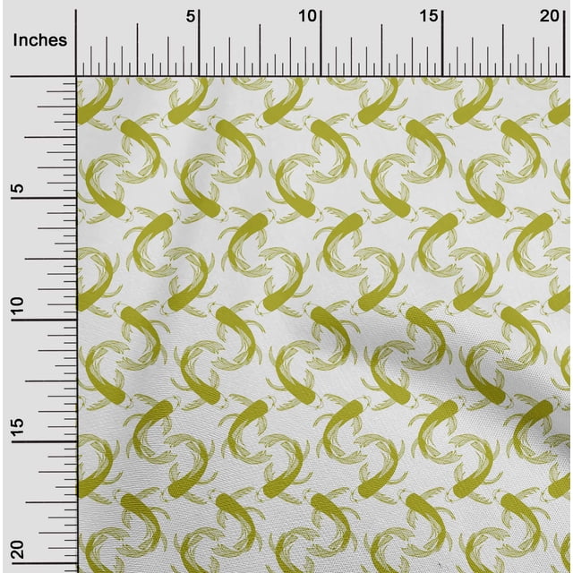 oneOone Polyester Lycra Vert Lime Tissu Koi Poisson Océan Robe Tissu Tissu Imprimé par la Cour 56 Pouces de Large