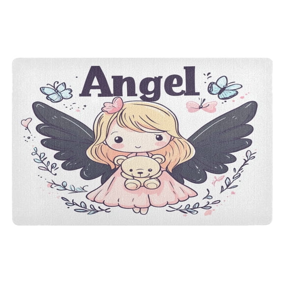 BZSMCE Floor Mats 32x20in Angel Holding Bear Creativity Doormats