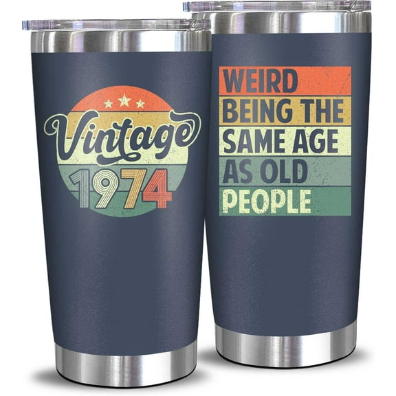 50th Birthday Gifts For Men Women - 1974 50th Birthday Decorations For Men Women - Gifts For Men Women Turning 50-50 Year Old Gifts For Men, Women, Mom, Dad, Wife, Husband - 20 Oz Tumbler