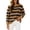 Coffee, variant on Womens Striped Sweater Knit Long Sleeve Crewneck Loose Lightweight Fall Winter Fashion Sweaters