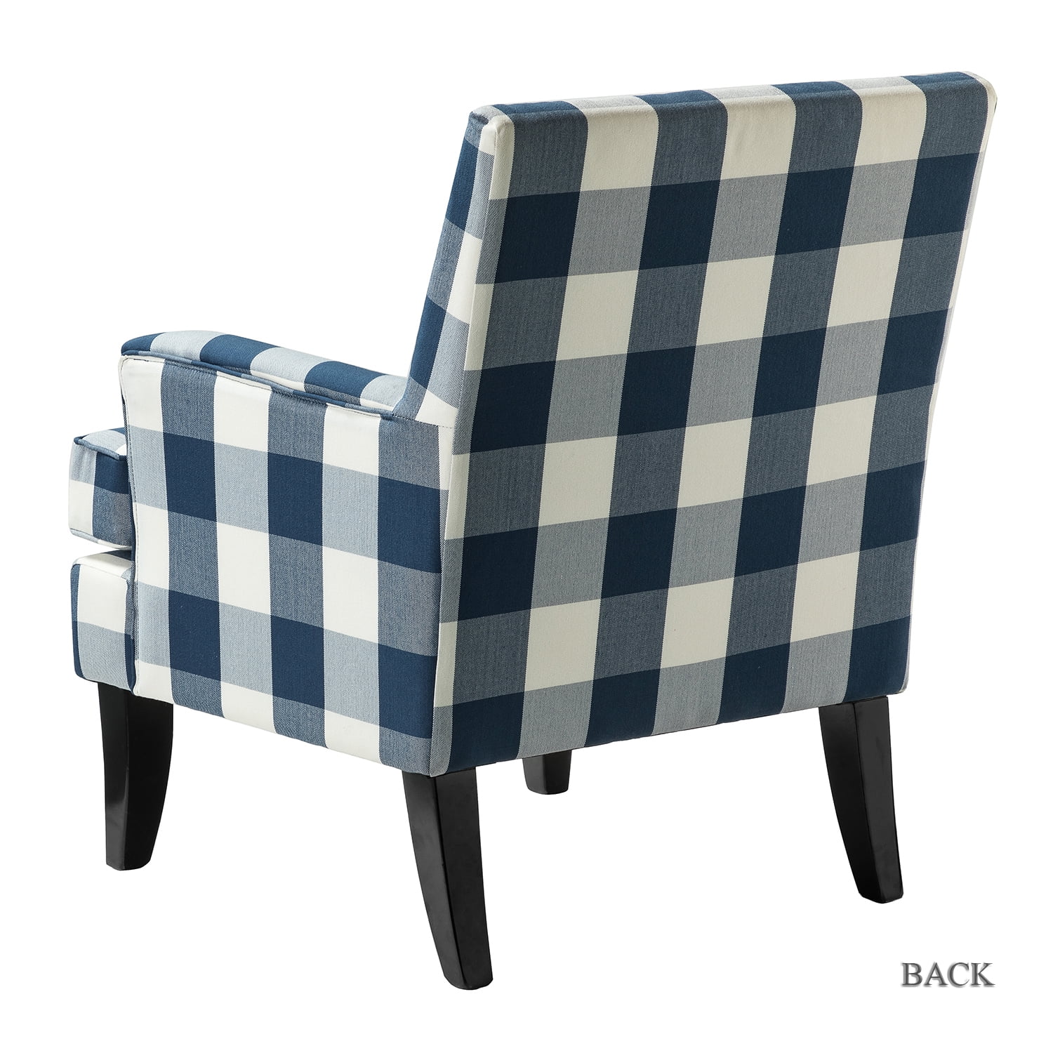 Blue and discount white plaid chair