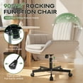 thumbnail image 4 of BOSSIN Biege Criss Cross Chair with Armrests & Wheels,Foldable Armrest PU Leather Vanity Chair – Thickened Swivel Office Desk Chair for Home, Makeup Room & Bedroom, 4 of 8