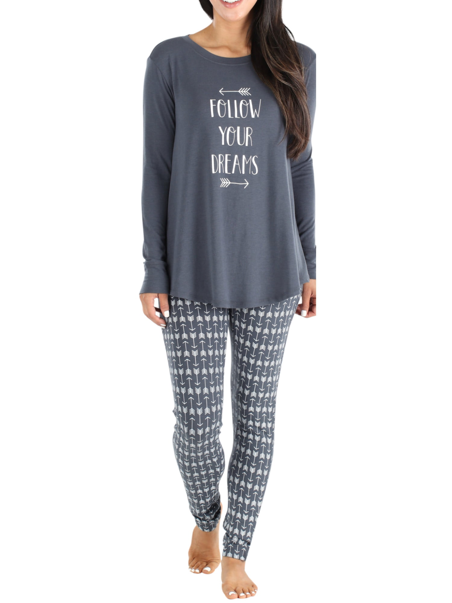 Sleepyheads Women's Knit Long Sleeve Top and Leggings Pajama Set