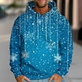 thumbnail image 2 of GuangCheng Hooded,Chirstmas,Sweatshirts for Men,Snowflake Printed,Drawstring,Drop Shoulder,Thick Warm Coats,Pullover Hoodies, 2 of 5