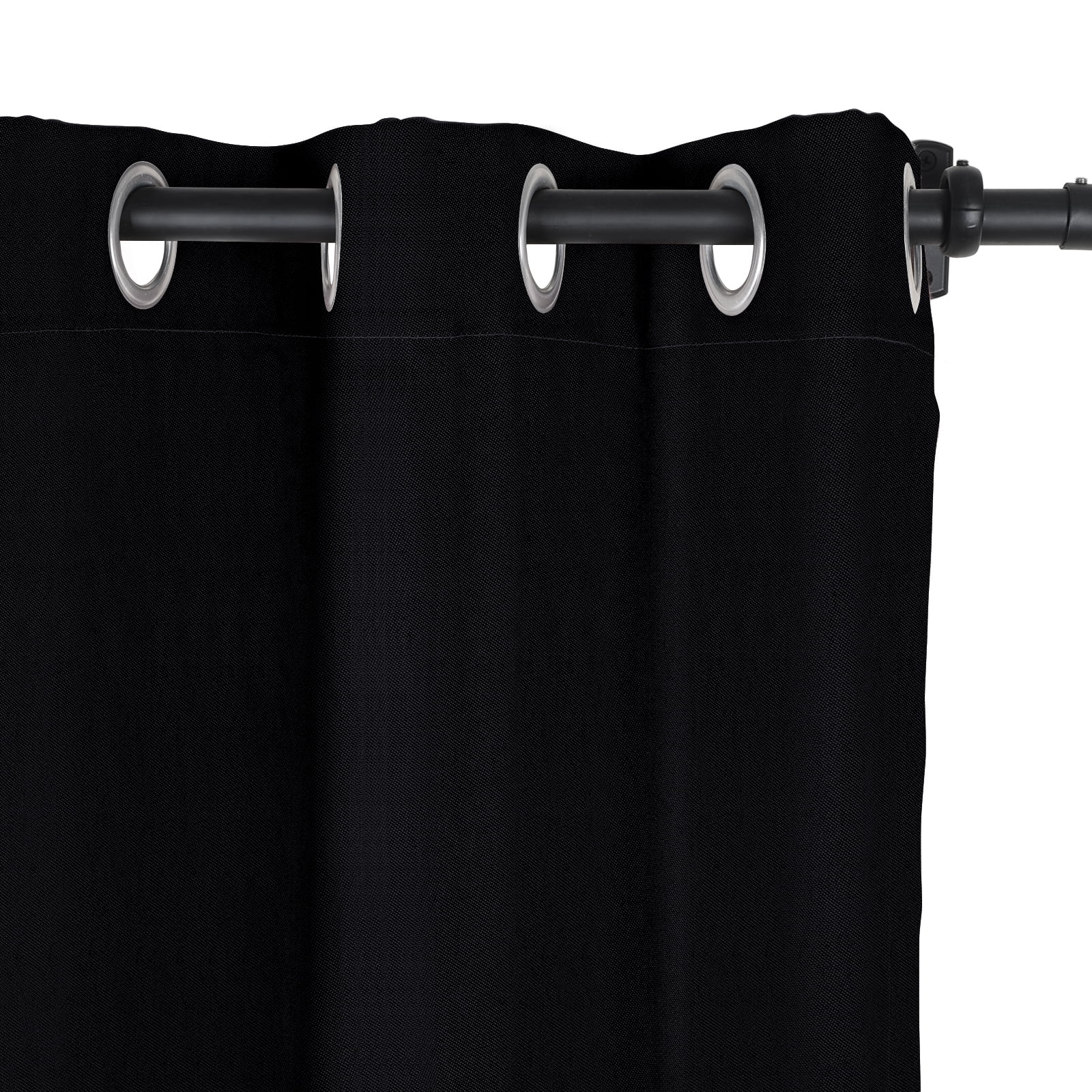 TWOPAGES Fade Resistant Outdoor Drape 42 W X 96 L Inch Grommet Waterproof Curtain, 1 Panel, Black