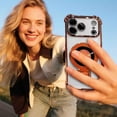 thumbnail image 5 of iPhone 17promax Case with Ring Stand 360°Ring Holder Kickstand [Support Magnetic Car Mount] Luxury Rose Gold Plating Edge Slim Shockproof Protective Phone Case Cover for iPhone 17promax, Orange, 5 of 6