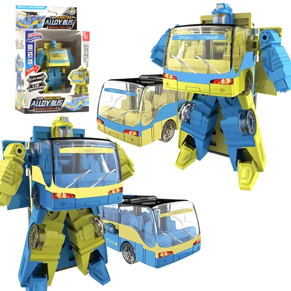BESTSKY Toys for 3 4 5 6 Year Old Boys,Bus Vehicles Transform Robot Kids Toys,STEM Building Toys for Kids Ages 3-6,2-in-1 Trucks Car Gifts for Boys Girls