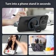 Magnetic Phone Stand Double-Sided Adjustable Kickstand, 360° Rotatable Ring Holder for Magnetic Phones