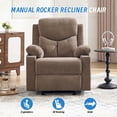 thumbnail image 6 of Manual Rocker Recliner Chair for Adults with Vibration Massage,Glider Rocking Recliner Chairs for Living Room Bedroom Overstuffed Soft Reclining Sofa Chair with Pockets and Cup Holds (Coffee), 6 of 9