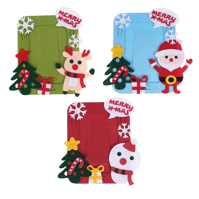 IFANLANDOR 1Pcs Rectangular Red Nonwoven Photo Frame for Christmas Home Decoration and Desk Display 11.8x5.5x0.04in
