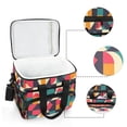 thumbnail image 6 of FORMRS Insulated Cooler Bag 24 Cans Capacity Soft Leakproof Lunch Box with Side Pockets, Retro Geometric, 6 of 7
