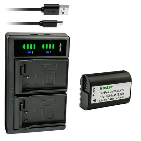 Kastar 1-Pack BLK22 Battery and LTD2 USB Charger Compatible with Panasonic DMW-BLK22 Lithium-Ion Battery Panasonic DMW-BTC15 Battery Charger Panasonic Lumix DC-S5 DC-S5KK Mirrorless Digital Camera
