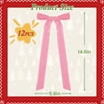 thumbnail image 6 of Yexmas 12pcs Pink Velvet Christmas Bows, Ribbon Bows Xmas Ornaments for Christmas Tree Home Party Staircase Door Wreath Garland Holiday Decor, 6 of 7