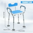thumbnail image 4 of Moxufan Shower Chair for Inside Shower,Heavy Duty Bath Chair with Detachable Handrail,Elderly Disabled Shower Stool,Height Adjustable Shower Bench,E-1, 4 of 16