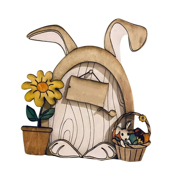 Puerta de hadas en miniatura,Figuras decorativas de puerta de jardín de hadas en miniatura,Árbol caras decoraciones madera escultura adornos,DIY Fairy Door Lawn Yard Escultura Zulema Puerta de hadas en miniatura