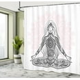 thumbnail image 5 of Ambesonne Yoga Shower Curtain, Lotus Mandala, 69"Wx84"L, Black Pink, 5 of 5