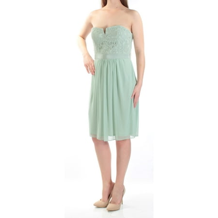 Adrianna Papell NEW Green Womens Size 2 Strapless Lace Sheath Dress