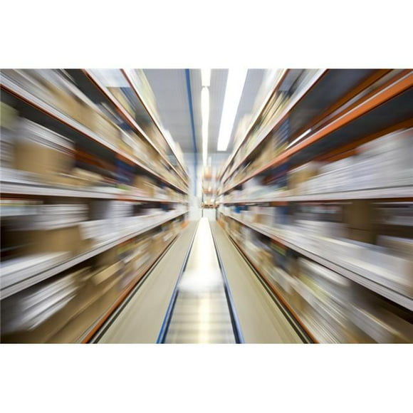 Posterazzi DPI1838233LARGE Motion Blur of A Warehouse Conveyor Belt Poster Print, Large - 36 x 24