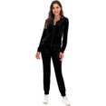 thumbnail image 2 of Conjunto de chándal de terciopelo para mujer, sudadera con capucha y cremallera completa, pantalones de chándal largos, ropa deportiva con bolsillos S-XXLL, 2 of 5