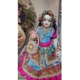 thumbnail image 3 of 12inch/30cm shri radha krishna marble dust murti with full accessories from vrindavan , handcrafted face radha shyam sundar, 3 of 4