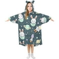thumbnail image 6 of Dailycode Wearable Blanket Hoodie Oversized Sherpa Flannel Blankets with Pocket for 3-14 Year Old Cartoon Rabbit Star Planet, 6 of 7