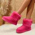 thumbnail image 4 of GJPBGK Women Winter Warm Snow Boots Faux Fur Lined Suede Pull-On Platform Ankle Boots Cozy Outdoor Casual Footwear, 4 of 9