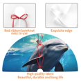 thumbnail image 4 of Yiaed Ice Blue Ocean Cute Dolphin Print Christmas Tree Skirt , Tree SkirtsTree Mat for Christmas Winter Holiday Indoor Decorations-30", 4 of 7