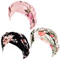 thumbnail image 1 of Ventas promocionales, paquete de 3 gorros con bandana estampada para mujer, gorro para quimioterapia y cáncer, 1 of 5