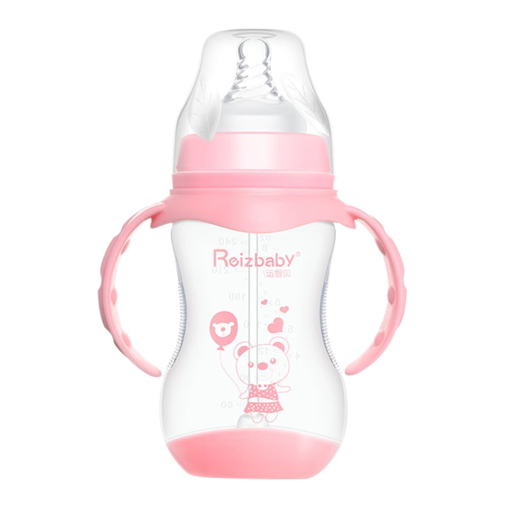 240ml/ 8oz Baby Water Bottle with Straw Wide Mouth Milk Feeding