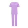 thumbnail image 5 of BEFOKA Scrub Tops and Pant for Women Short Sleeve V Neck Men Nursing Uniforms Working Nurse Unifrom with Pockets 2PC, 5 of 6