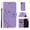 Light Purple Little Butterfly, variant on iPhone XS Wallet Case, iPhone X Case, Dteck Embossed Butterfly Magnetic Flip PU Leather Folio Stand Case Cover Built-in Card Slots & Money Pocket, with wrist Strap, For Apple iPhone XS/X, Gray
