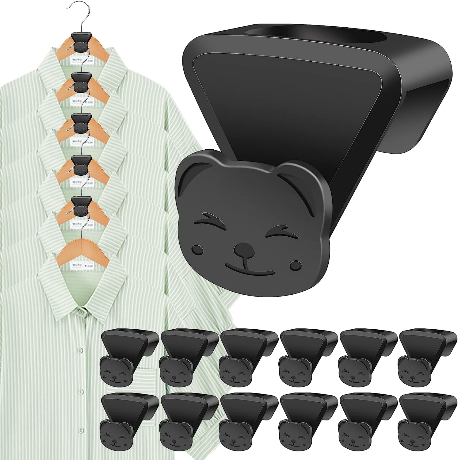 Ideaworks Hanger Buddies - 24 Pack Cascading Hooks For Closet Organization