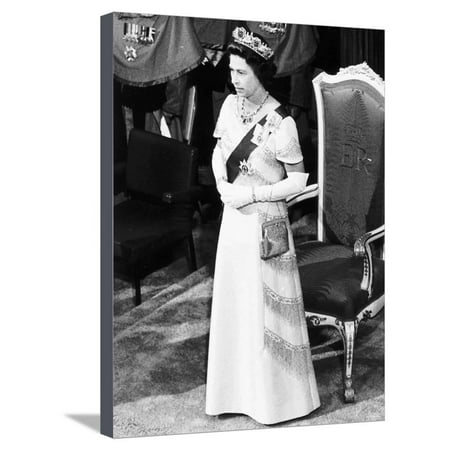 Hrh Queen Elizabeth II at the Royal Silver Jubilee Tour in New Zealand Stretched Canvas Print Wall