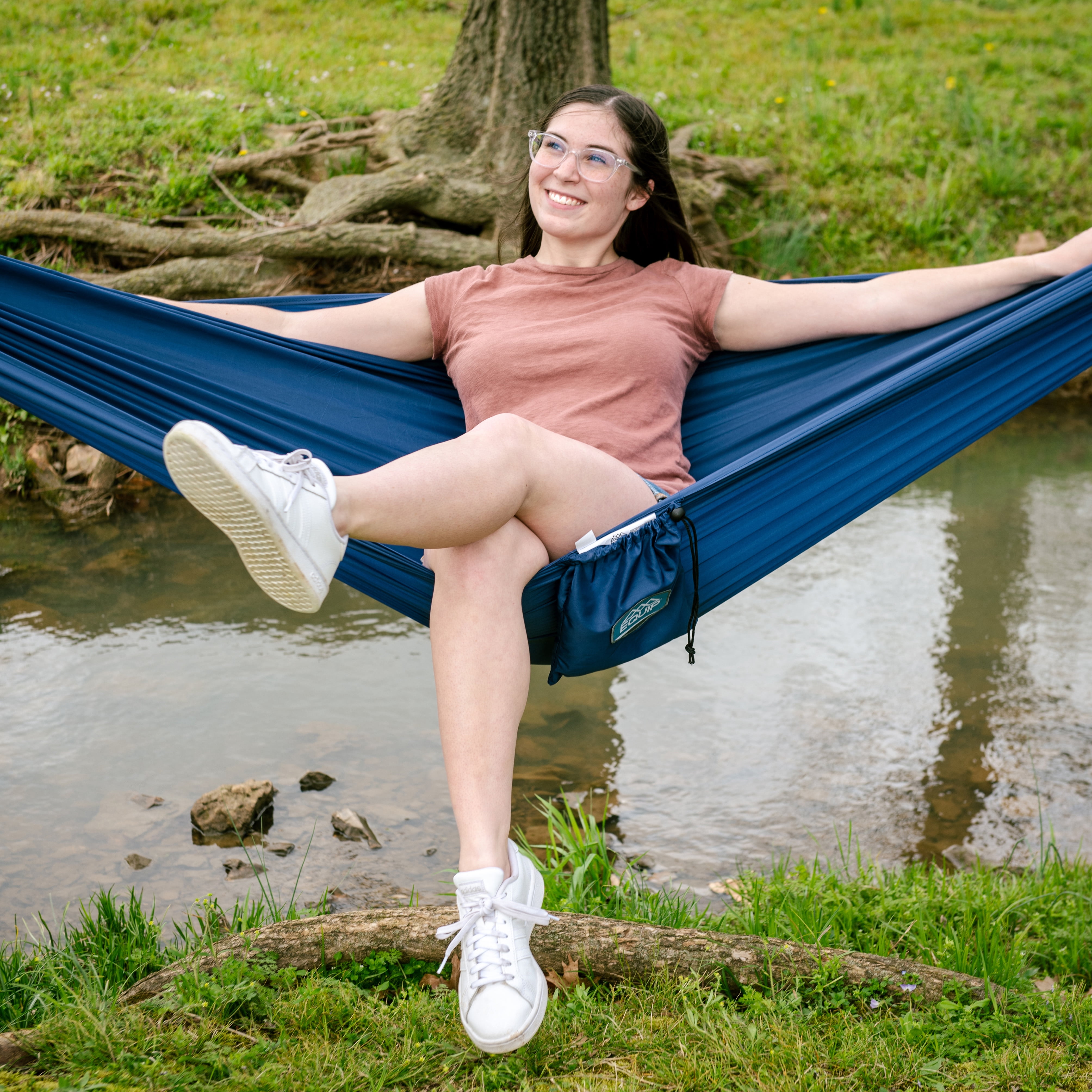 Equip 1 Person Tree/Travel Hammock Lazuli Blue, Size 108" L x 56" W x .05" H