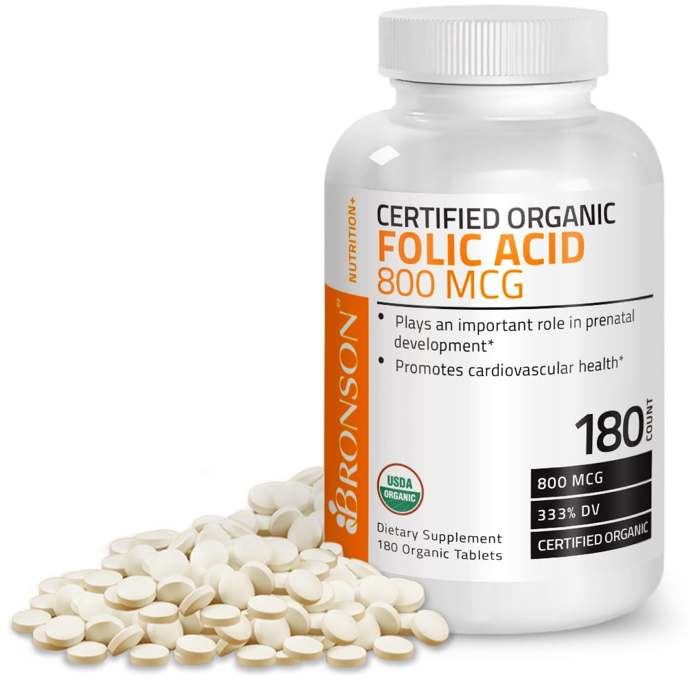 Organic Folic Acid 800 mg USDA Certified & Vegetarian Ultimate