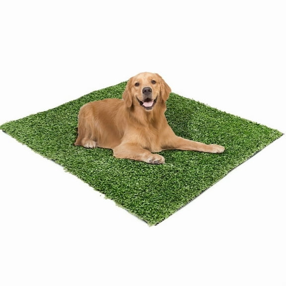 Daluvenix Artificial 3x5ft Turf Grass Lawn Rug, Realistic 0.4" Synthetic Grass Mat with Drainage Holes, Indoor Outdoor Fake Grass for Pets & Kids