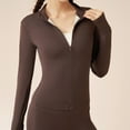 thumbnail image 6 of TMOYZQ Women's Workout Jacket Full Zip Thickened Warm Athletic Jackets Long Sleeve Slim Fit Tops Casual Lightweight Velvet Lined Cropped Active Yoga Tops, 6 of 7