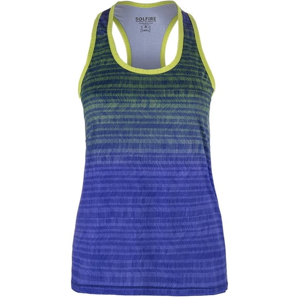 SOLFIRE Womens Stretch Your Limits Racerback Tank Top bluegreen S