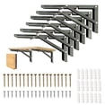 thumbnail image 1 of Soportes plegables para estantes Medach, metal negro, 20 cm, 6 unidades, 1 of 7