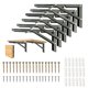 thumbnail image 1 of Soportes plegables para estantes Medach, metal negro, 20 cm, 6 unidades, 1 of 7